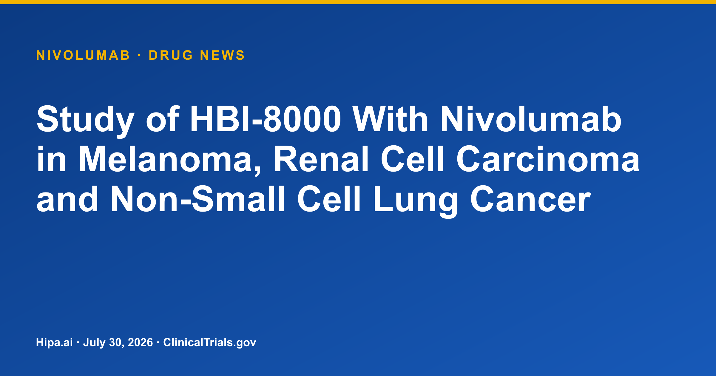 Nivolumab Combination Trial Shows 56.6% ORR in Melanoma, Manageable Safety — drug news card