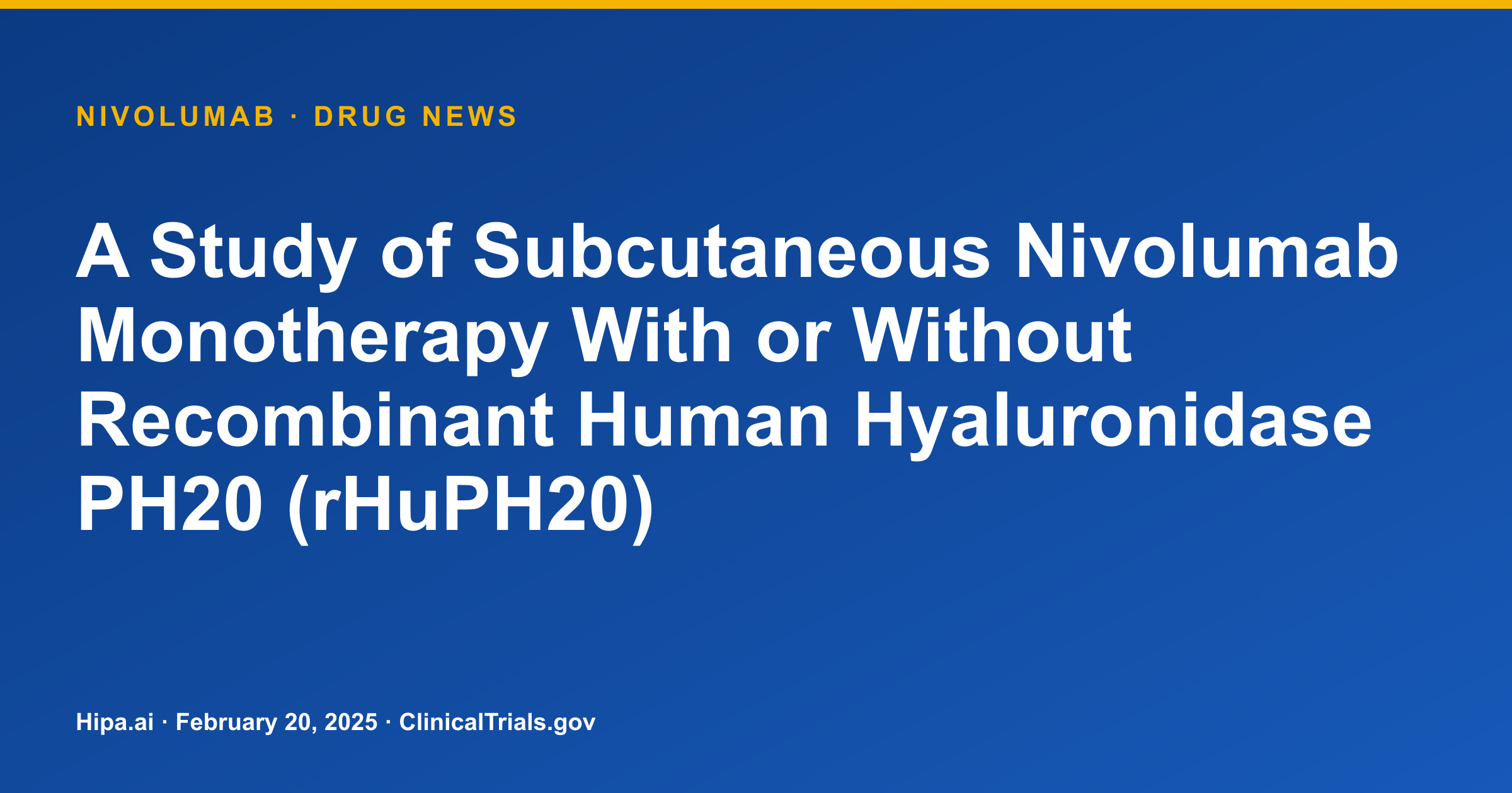 Nivolumab Subcutaneous Formulations Show Varied Cmax in Cancer Trial — drug news card