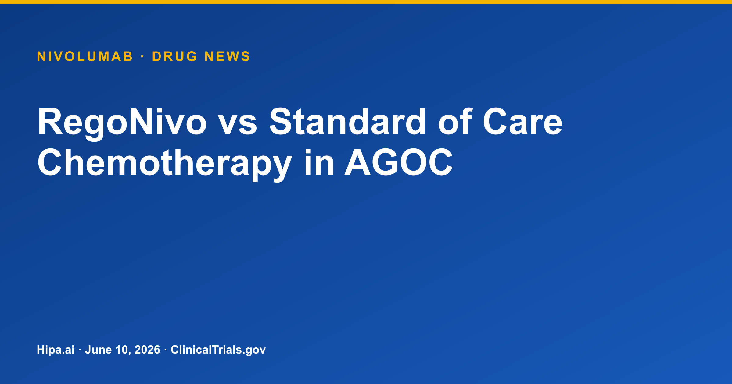 Nivolumab (RegoNivo) Misses OS Endpoint in Advanced Gastro-Oesophageal Cancer — drug news card