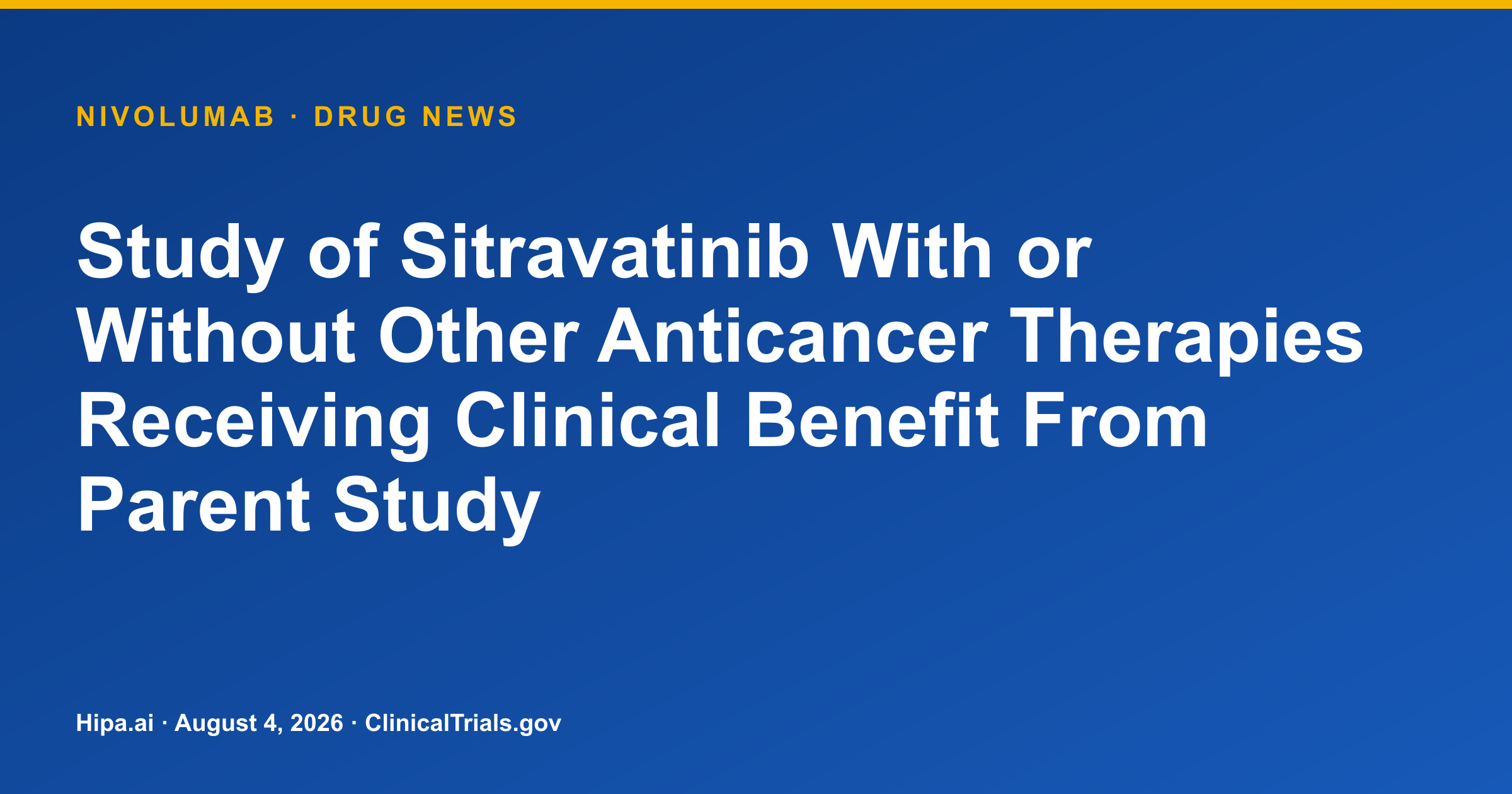 Nivolumab trial results posted for metastatic solid tumors — drug news card
