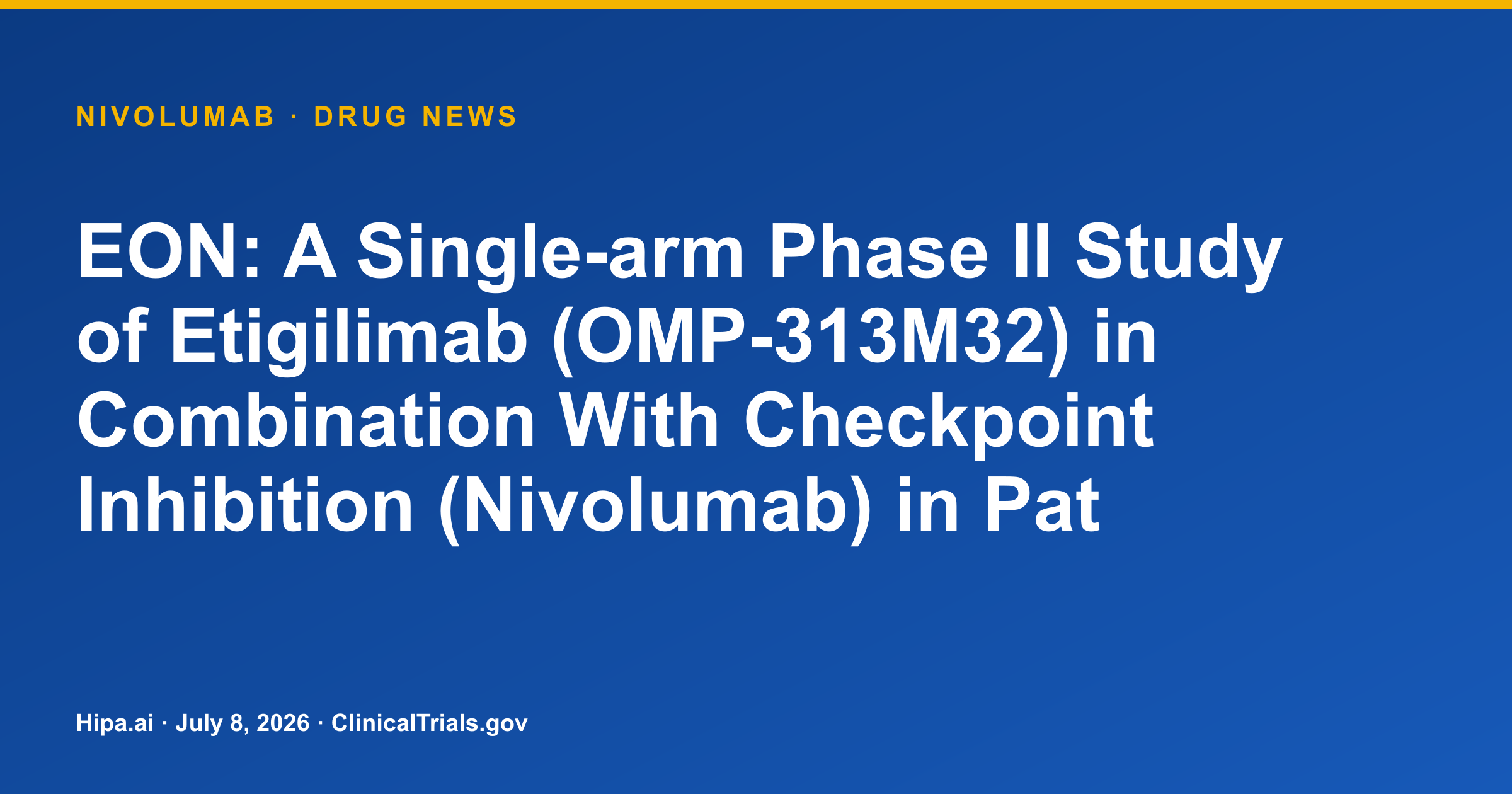 Nivolumab Combo Shows 15-30% ORR in Platinum-Resistant Ovarian Cancer — drug news card