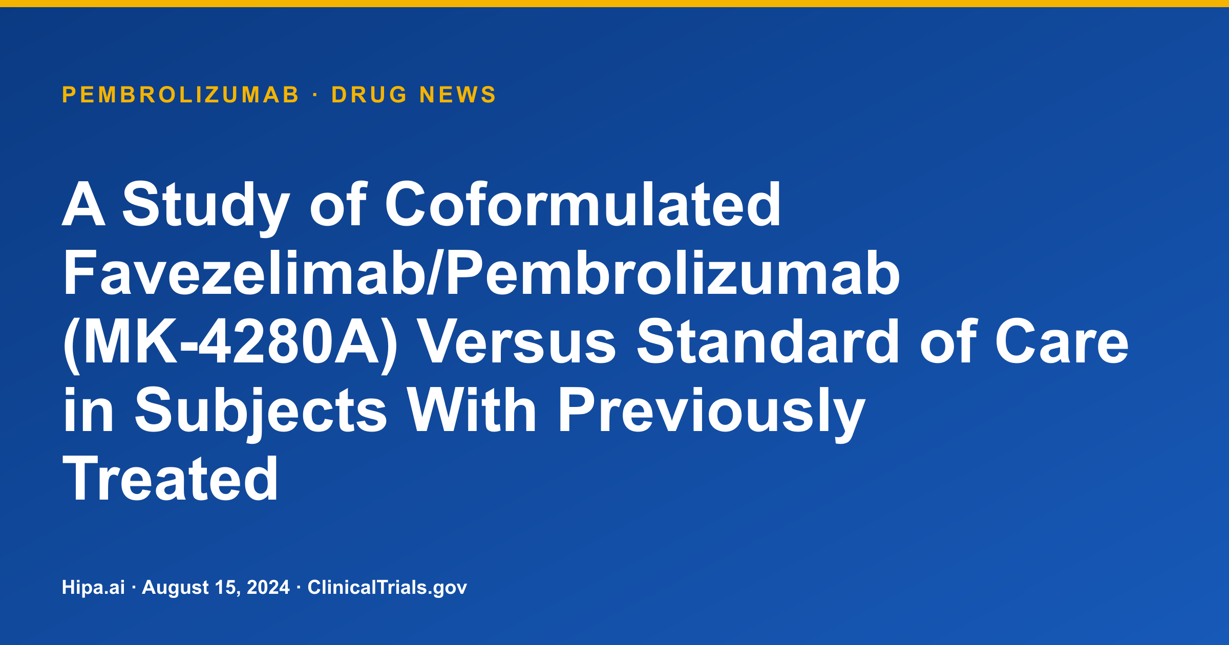 Pembrolizumab Coformulation for Colorectal Cancer Misses OS Endpoint — drug news card