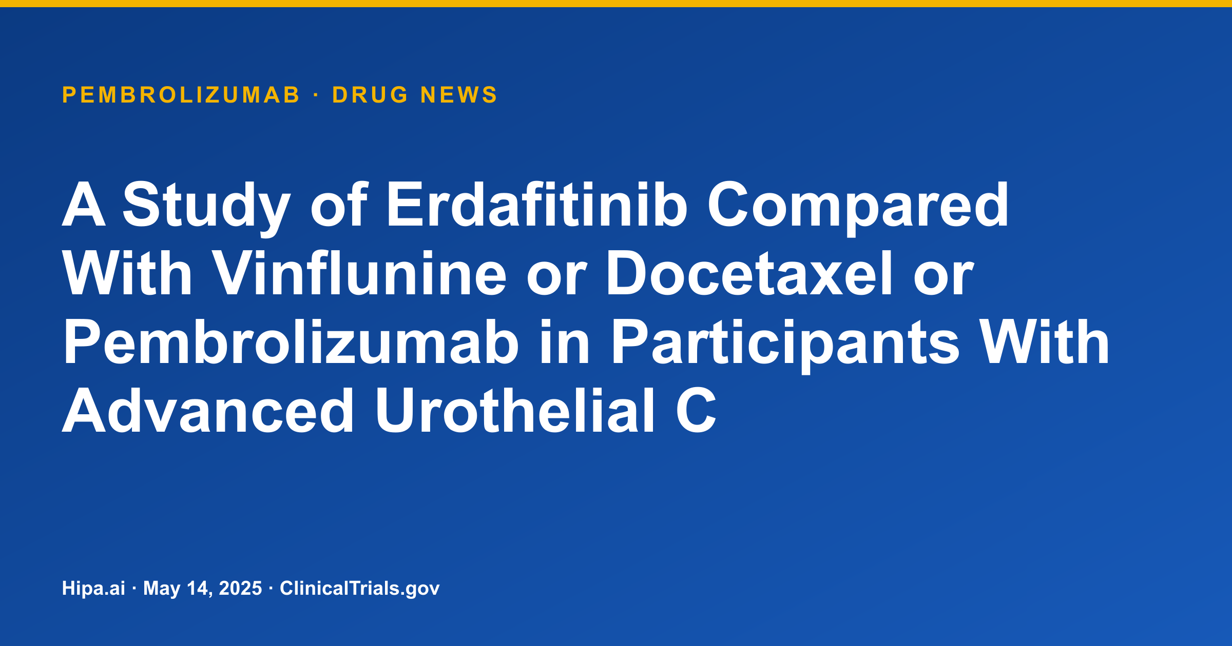 Pembrolizumab's OS in Urothelial Cancer Trial: 11.07 Months as Comparator — drug news card