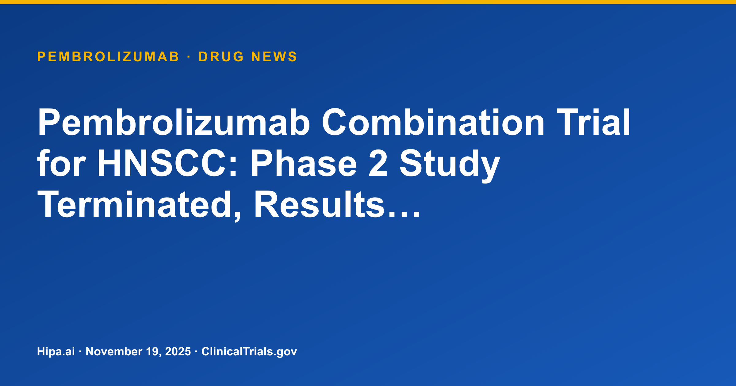 Pembrolizumab/Magrolimab Combo Shows Similar PFS to Pembrolizumab Alone in HNSCC — research update card