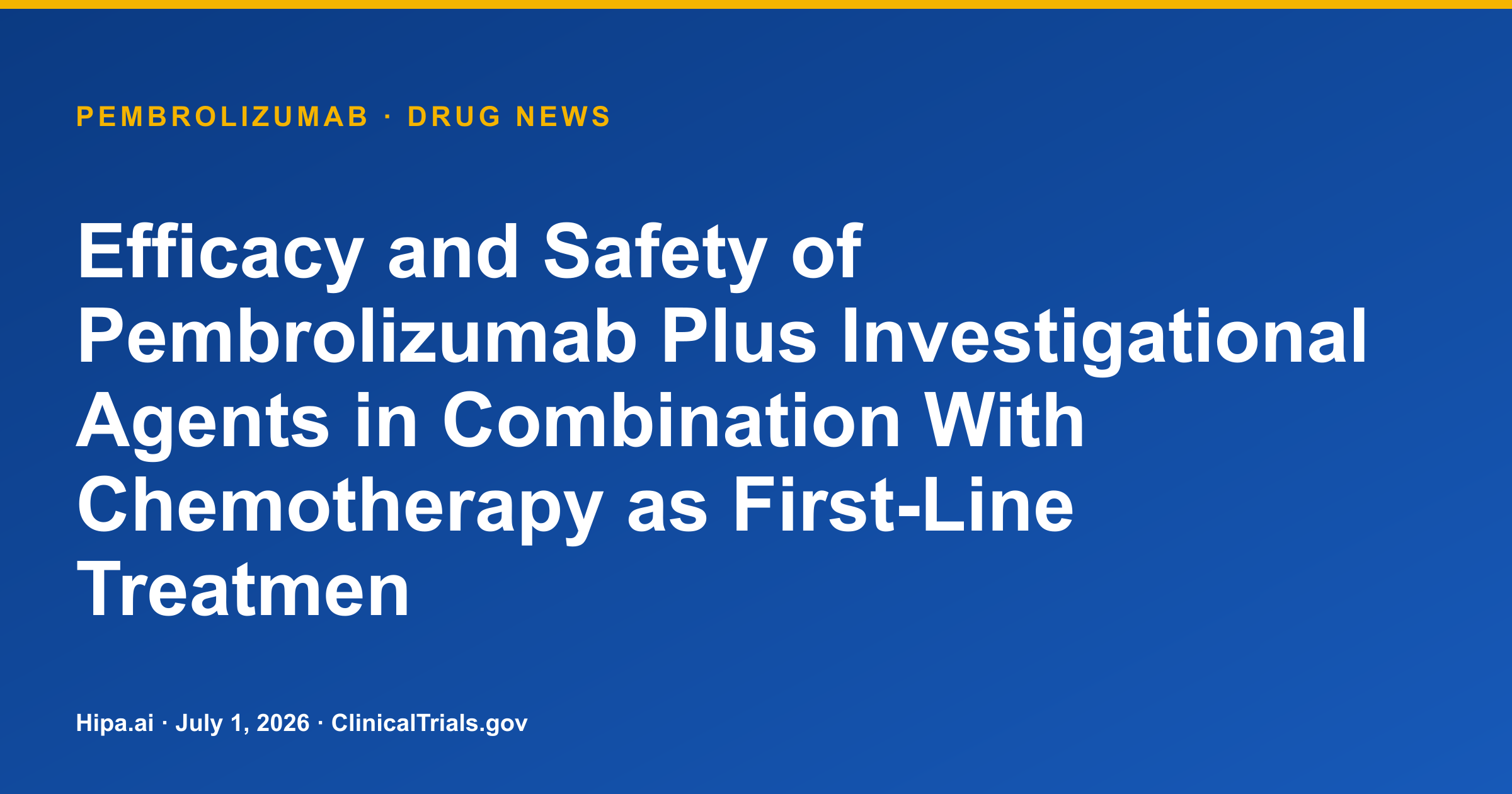 Pembrolizumab + Lenvatinib + Chemo Shows 73.7% ORR in ES-SCLC Trial — drug news card