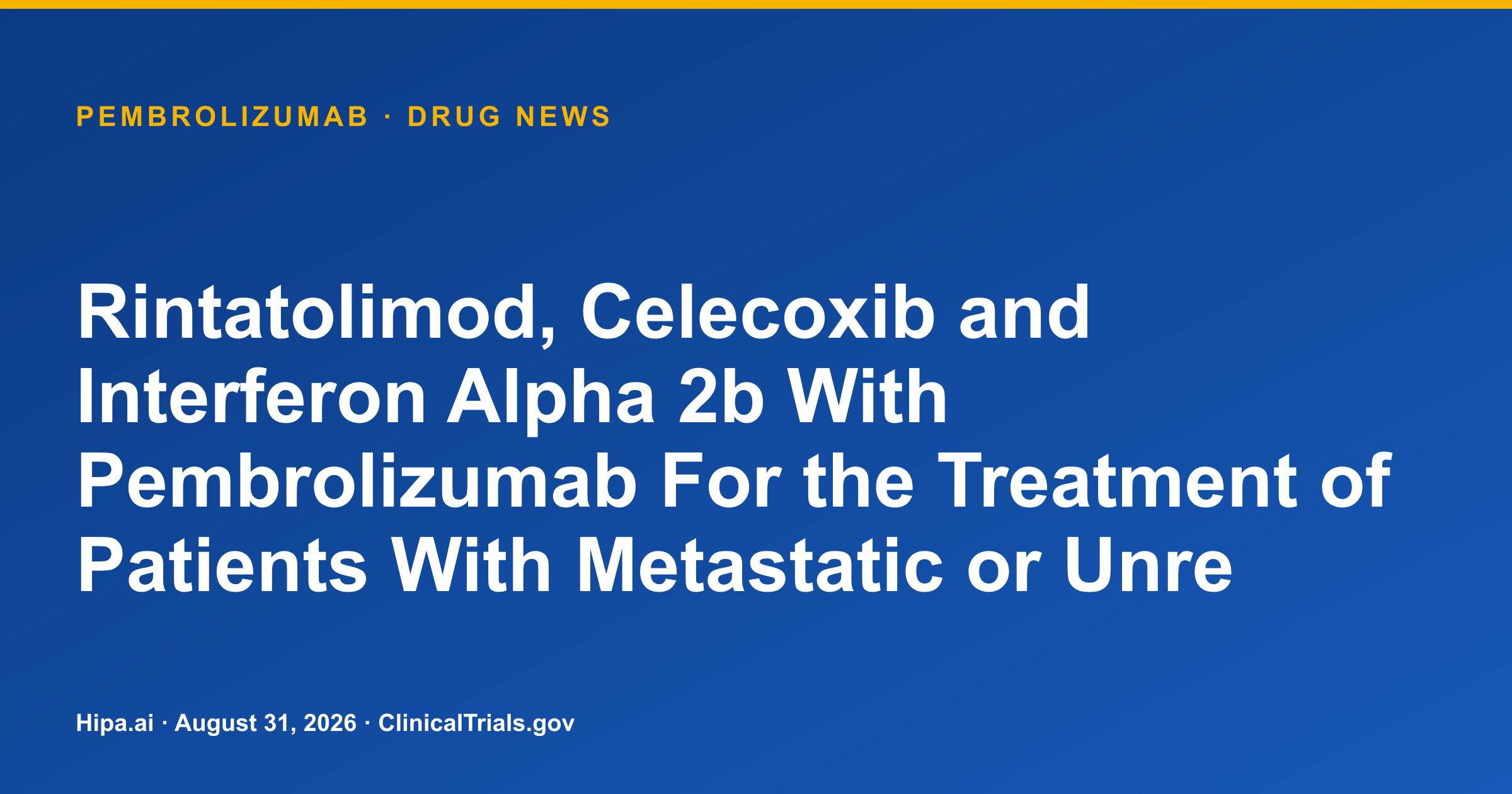 Pembrolizumab trial in metastatic TNBC reports no responses — drug news card