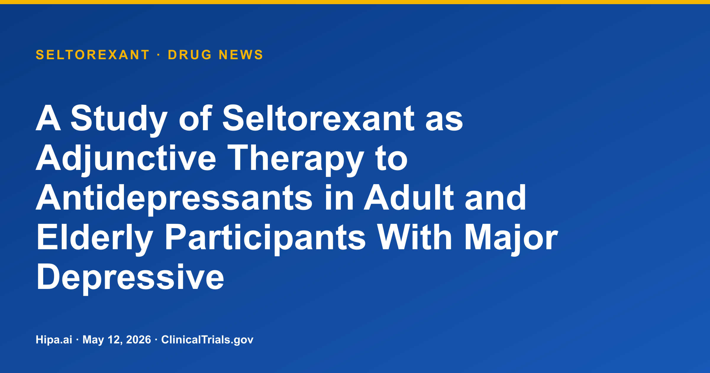 Seltorexant Phase 3 Trial Shows Improved Depression in MDD with Insomnia — drug news card