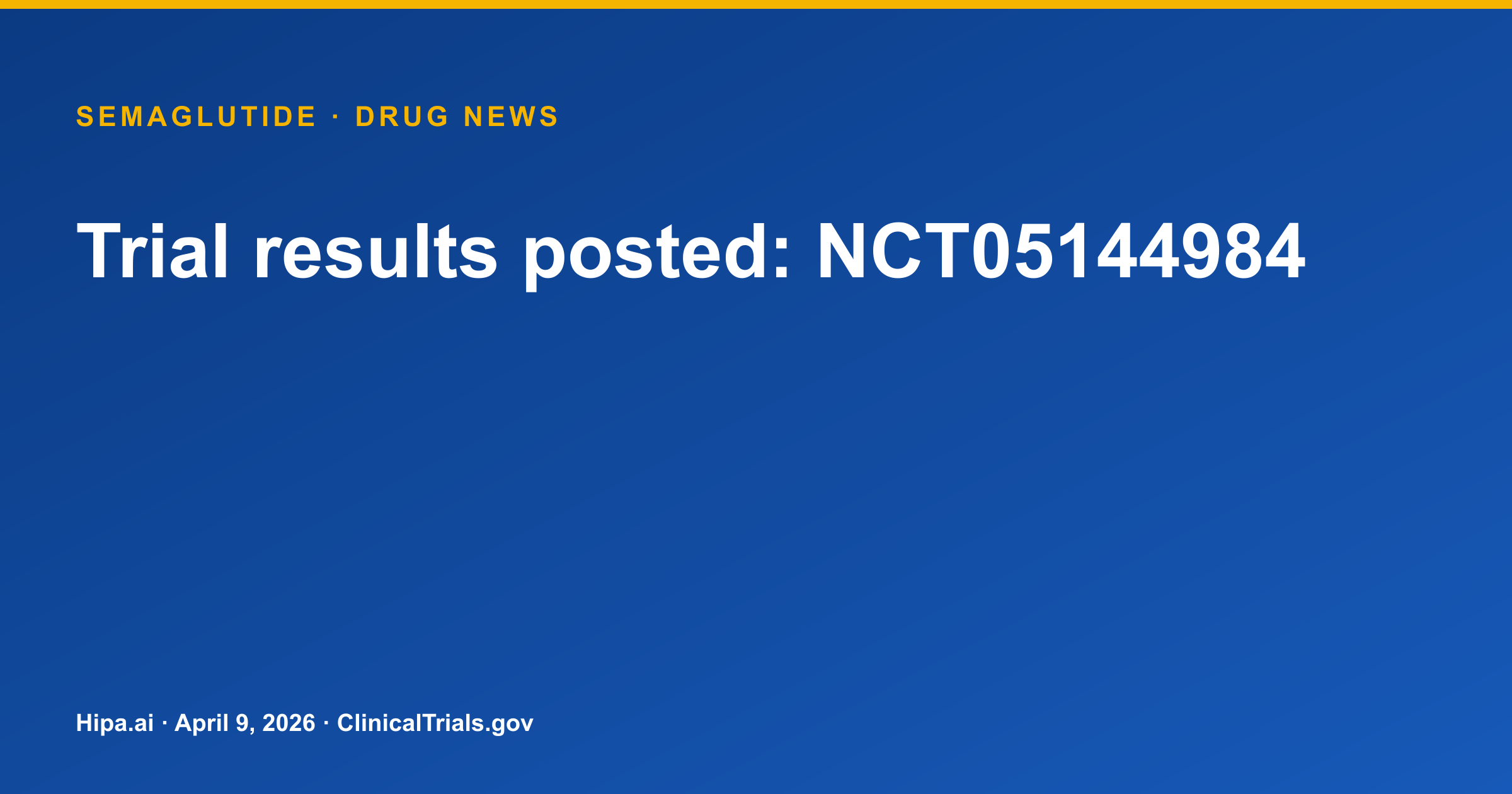 Trial results posted: NCT05144984 — research update card