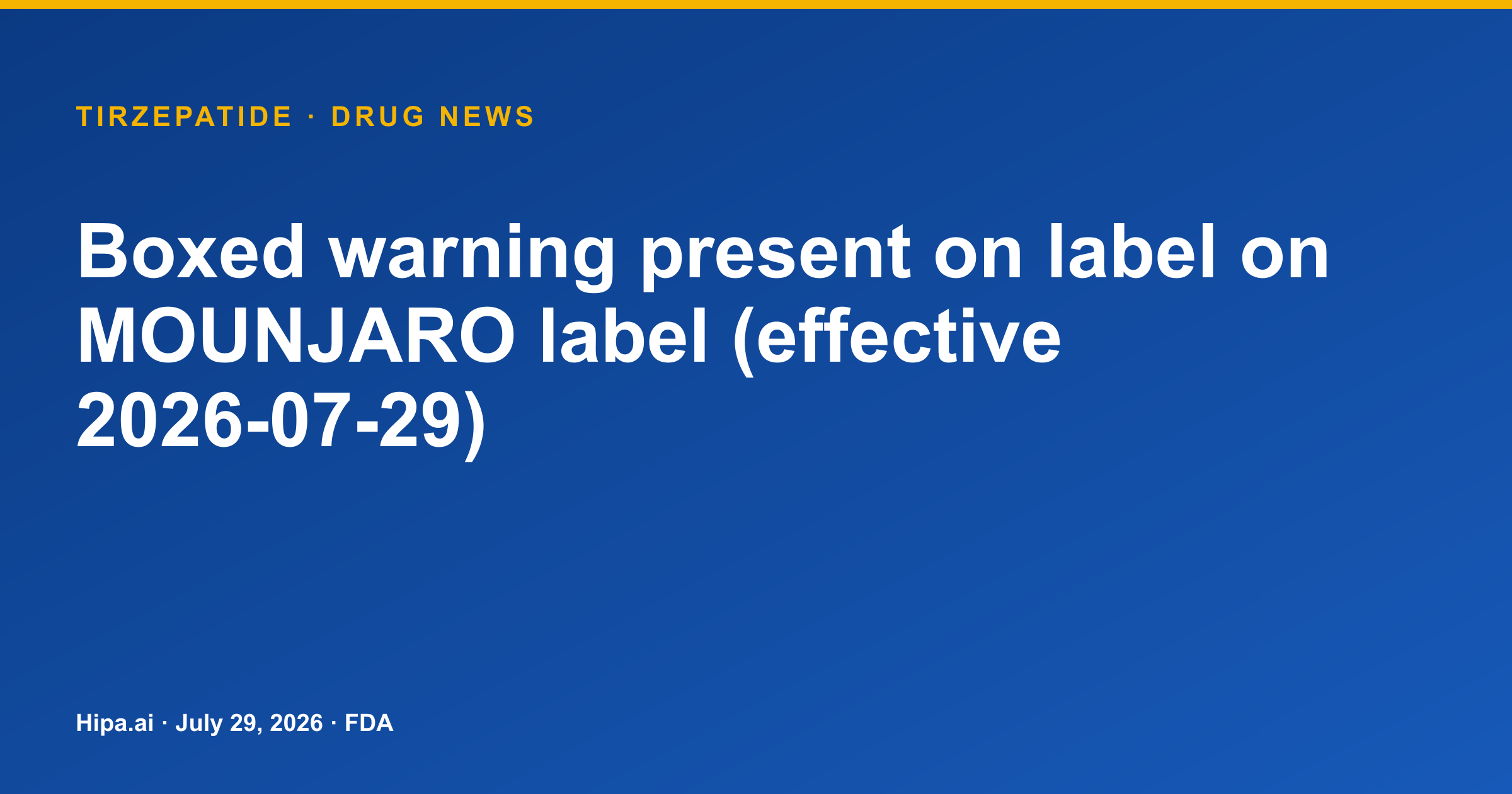 Mounjaro (Tirzepatide) Label Adds Boxed Warning for Thyroid C-Cell Tumors — drug news card